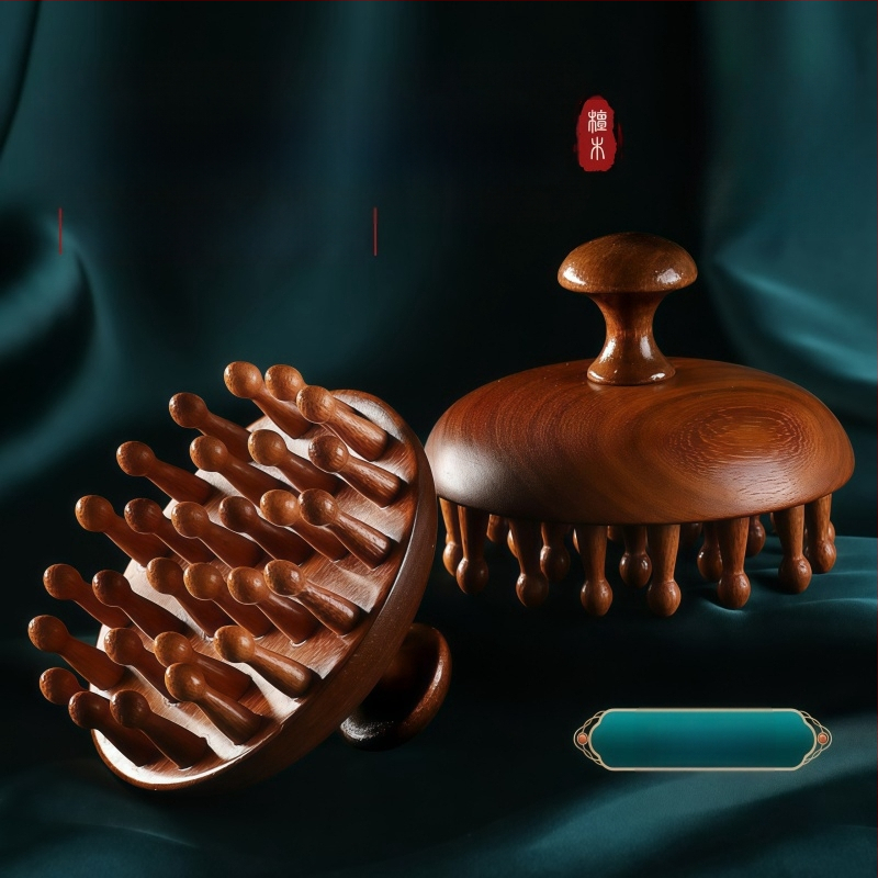 Масажна дървена гребен с диск глава за масаж на скалпа и грижа за косата, код 6226; лицензиранa марка Maimaimeng; Марка: Other