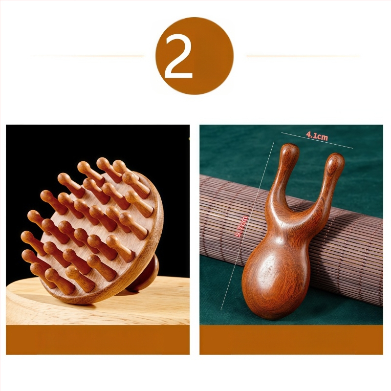 Масажна дървена гребен с диск глава за масаж на скалпа и грижа за косата, код 6226; лицензиранa марка Maimaimeng; Марка: Other