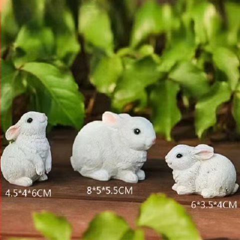 Λαγουδάκι μικροτοπίο μπονσάι διακοσμητικό για μπαλκόνι κήπο — συνθετική ρητίνη, 3D μοντελισμός, ιδανικό δώρο γενεθλίων για συμμαθητές