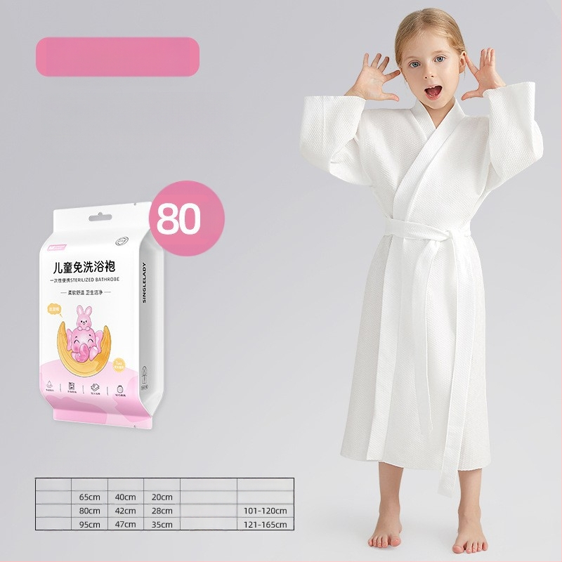 Shock Vaikų vienkartinis vonios chalatas ir rankšluostis, neaustas audinys, 95% poliesteris, greitas džiūvimas, sugeria, unisex, rudens sezonai