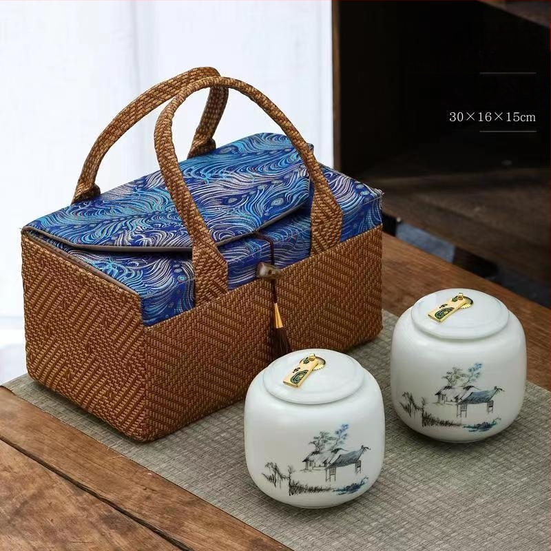 Keraaminiai arbatos skardinės dovaninėje dėžutėje, atsparios drėgmei, uždarytos, su įmonės logotipu spausdinta, 12 vnt