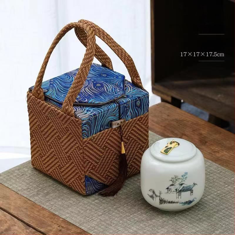 Keraaminiai arbatos skardinės dovaninėje dėžutėje, atsparios drėgmei, uždarytos, su įmonės logotipu spausdinta, 12 vnt