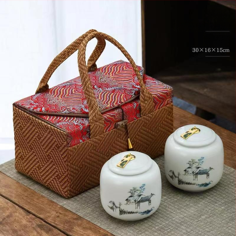 Keraaminiai arbatos skardinės dovaninėje dėžutėje, atsparios drėgmei, uždarytos, su įmonės logotipu spausdinta, 12 vnt