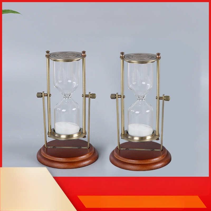 Stiklinis smėlio laikrodis pakabukas, rankų darbo