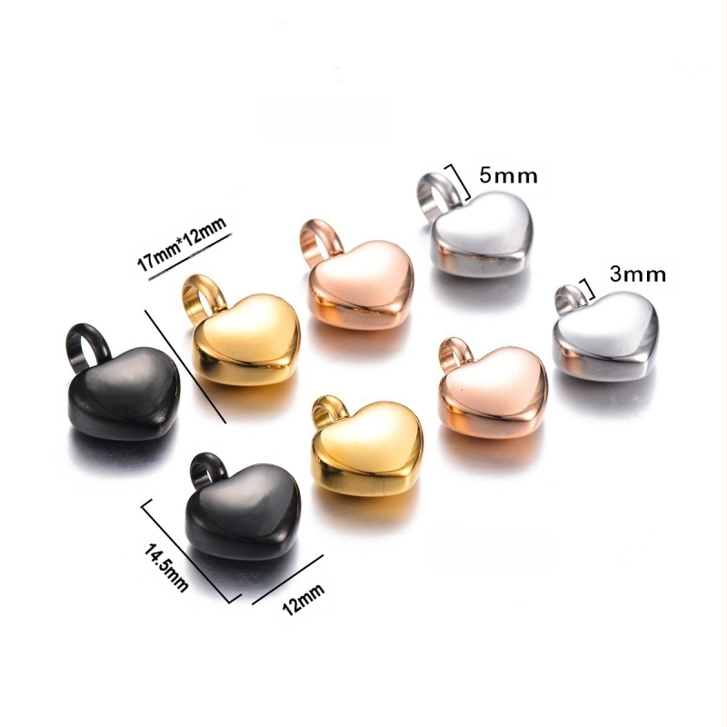 Nerūdijančio plieno mažas širdies formos pakabukas – graviruojamas atminimo papuošalas pelenams