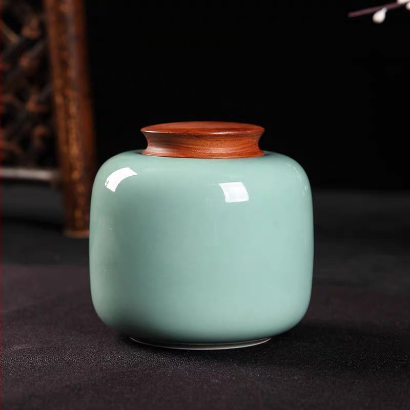Keraminė celadon arbatos laikymo tara, sandariai uždaryta, prekinis ženklas Yiyun, dovanų dėžutė