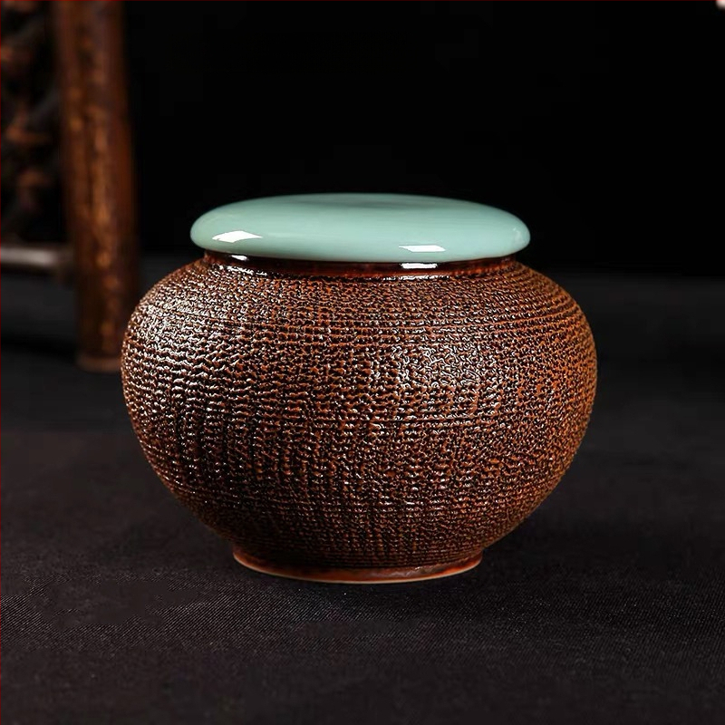 Keraminė celadon arbatos laikymo tara, sandariai uždaryta, prekinis ženklas Yiyun, dovanų dėžutė