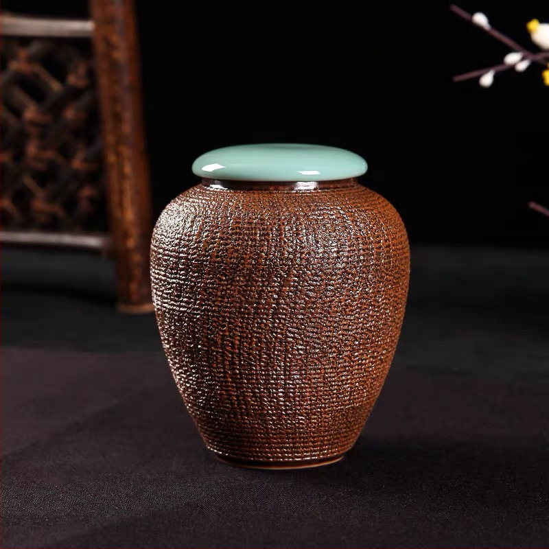 Keraminė celadon arbatos laikymo tara, sandariai uždaryta, prekinis ženklas Yiyun, dovanų dėžutė