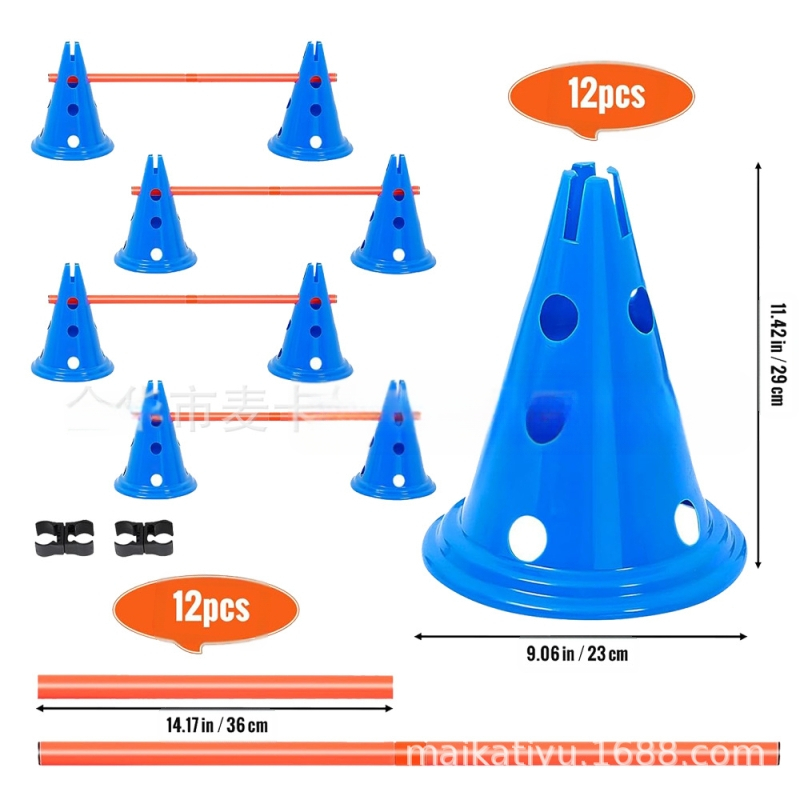 Maca treniravimo priemonė — PVC/PE kliūčių lazda futbolo mankštai ir judrumui