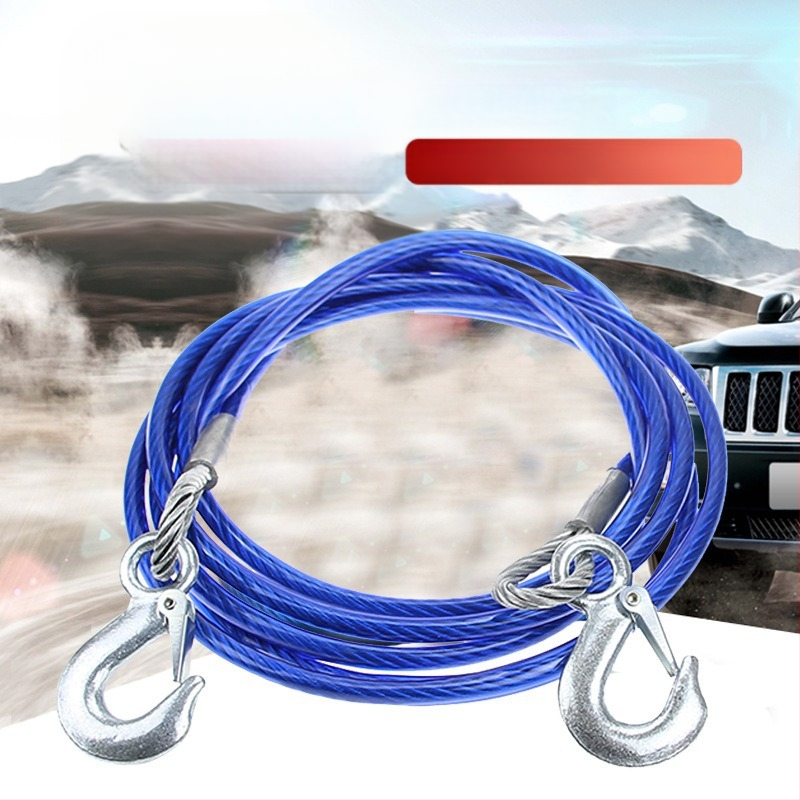 Стоманено въже за теглене с кука, материал: стоманено въже; тегло около 800 г; подходящо за повечето модели