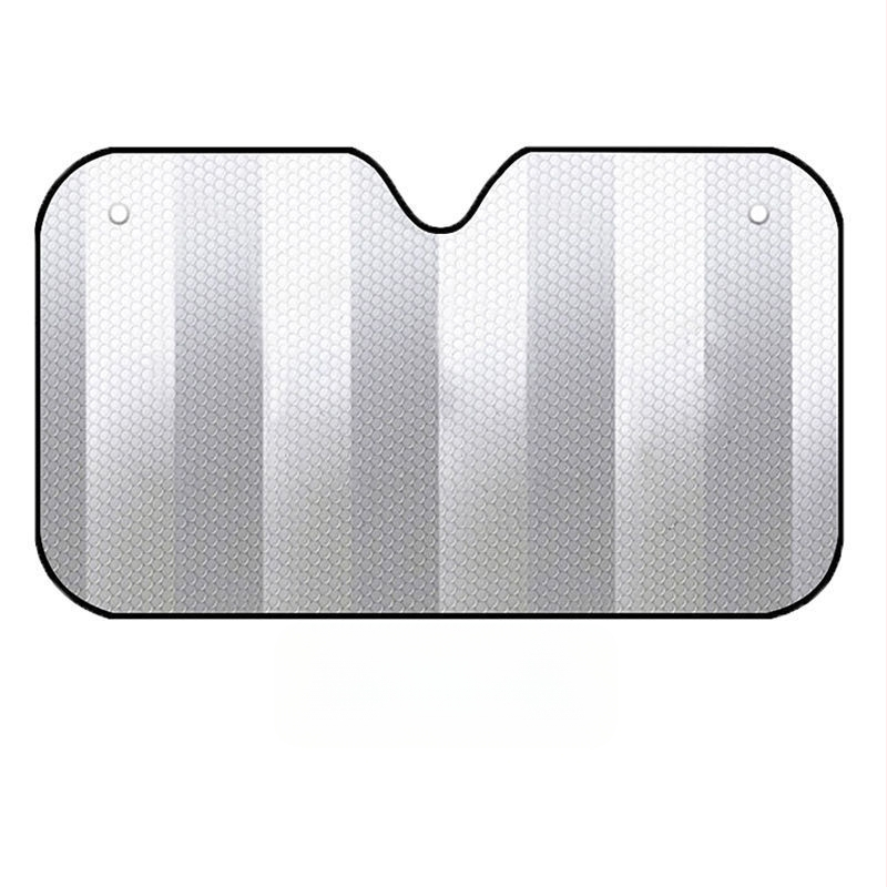 Pluche automobilio priekinio stiklo skydelis, aliuminio folija, automatiškai išsitiesiantis, tvirtinimas statiniu lipu, universalus suderinamumas