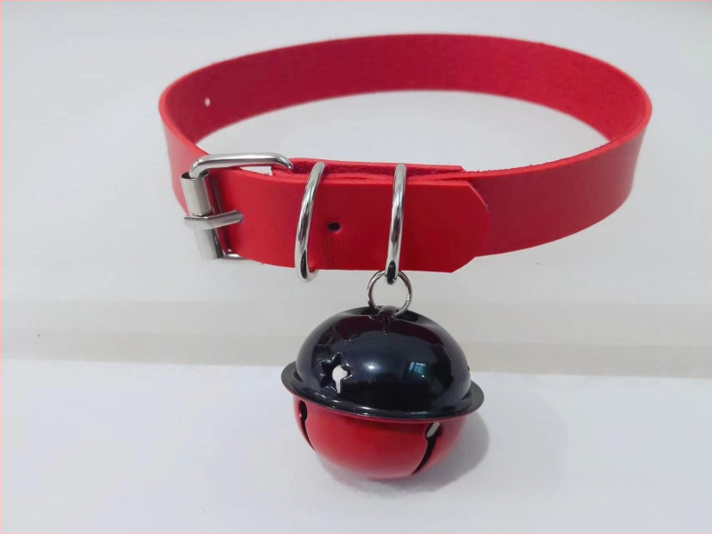 Colier choker din dantelă cu clopoțel, formă fundă, perle artificiale, stil desen animat