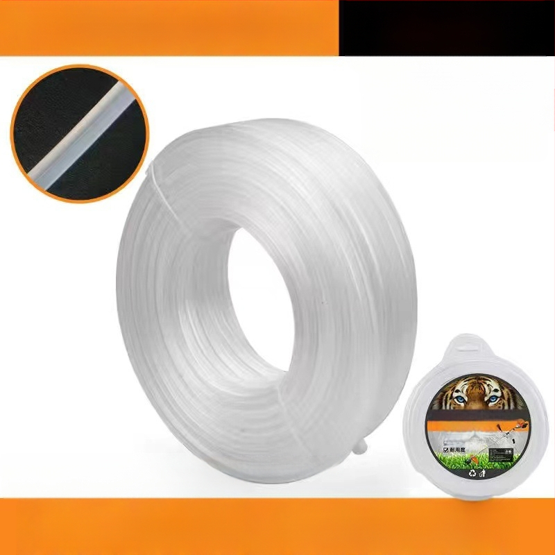 Νάιλον σχοινί για χλοοκοπτικό με στριφτό ατσάλινο σύρμα, κεφαλή ζιζανίων στρογγυλή και τετράγωνη, ανθεκτικό