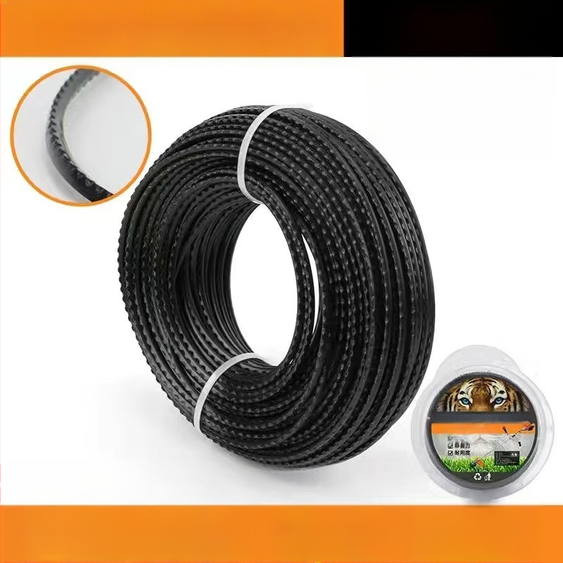 Νάιλον σχοινί για χλοοκοπτικό με στριφτό ατσάλινο σύρμα, κεφαλή ζιζανίων στρογγυλή και τετράγωνη, ανθεκτικό