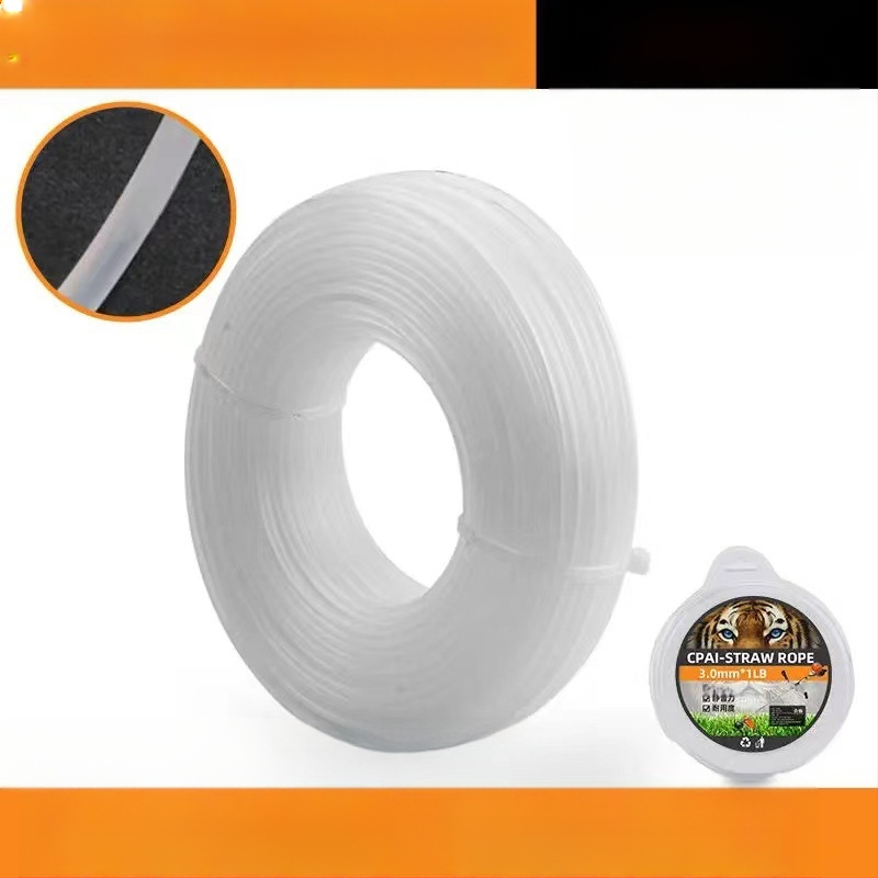 Νάιλον σχοινί για χλοοκοπτικό με στριφτό ατσάλινο σύρμα, κεφαλή ζιζανίων στρογγυλή και τετράγωνη, ανθεκτικό