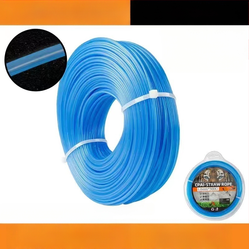 Νάιλον σχοινί για χλοοκοπτικό με στριφτό ατσάλινο σύρμα, κεφαλή ζιζανίων στρογγυλή και τετράγωνη, ανθεκτικό