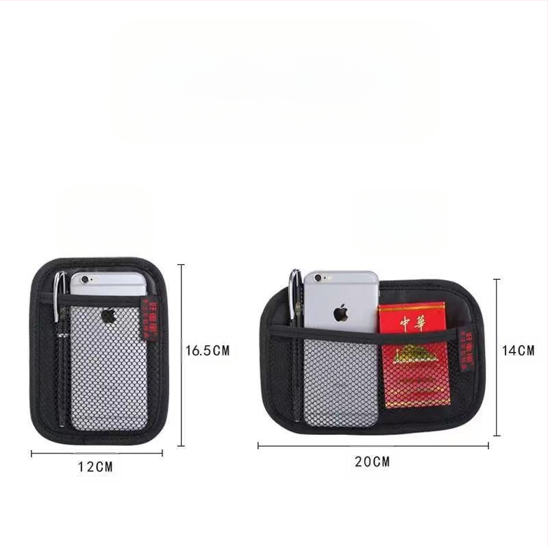 Заден автомобилен органайзер, кожен, самозалепващ монтаж, джоб за телефон и мрежест джоб