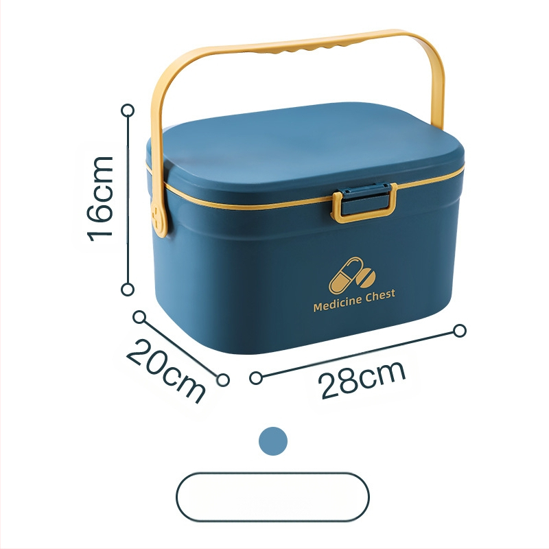 Φορητή θήκη φαρμάκων με δύο διαμερίσματα, πλαστικό χερούλι, δυνατότητα εκτύπωσης λογότυπου