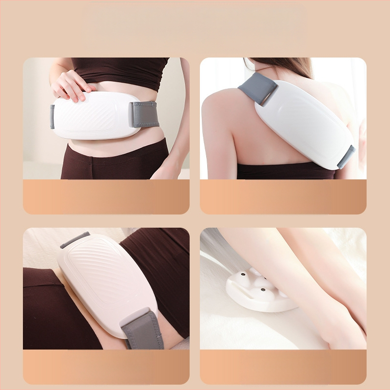 Masajer abdominal cu vibrare și compresie la temperatură constantă, încărcare wireless, control prin buton, masaj cu magnet