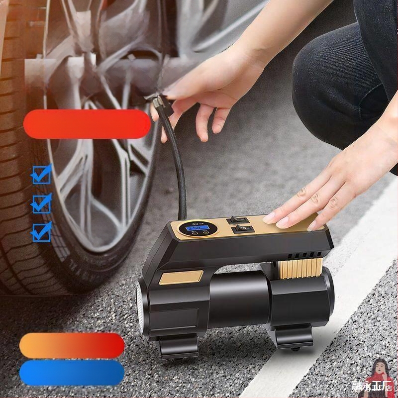 Elektrinė padangų pompa - aukšto slėgio, nešiojama, montuojama ant automobilio, vieno cilindro, su manometru (<80W)