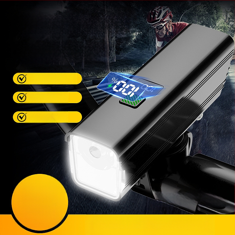 Prednja svjetiljka za noćnu vožnju na biciklu – 10W LED, baterija 3000–4500 mAh, napajanje baterijom, domet do 50 m, uključeno punjač
