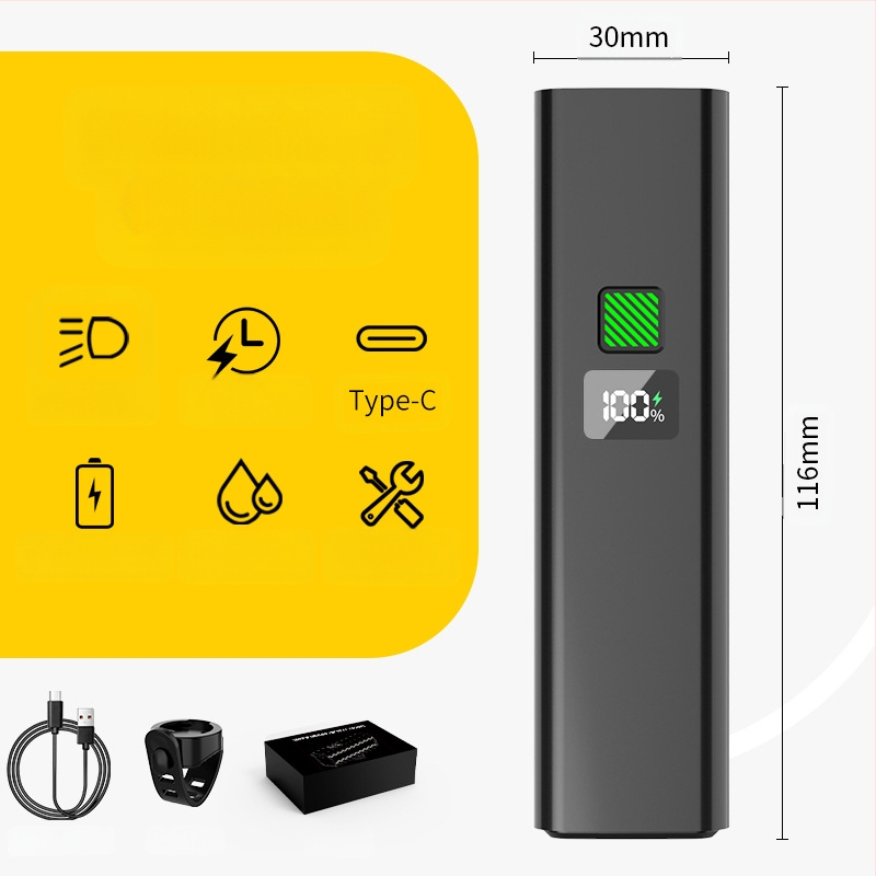 Priekinis dviračio žibintas naktiniam važiavimui – 10W LED, baterija 3000–4500 mAh, maitinamas baterija, diapazonas iki 50 m, įkroviklis įtrauktas