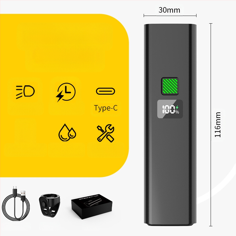 Priekinis dviračio žibintas naktiniam važiavimui – 10W LED, baterija 3000–4500 mAh, maitinamas baterija, diapazonas iki 50 m, įkroviklis įtrauktas