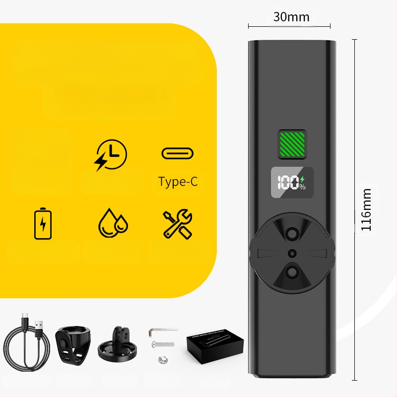 Priekinis dviračio žibintas naktiniam važiavimui – 10W LED, baterija 3000–4500 mAh, maitinamas baterija, diapazonas iki 50 m, įkroviklis įtrauktas