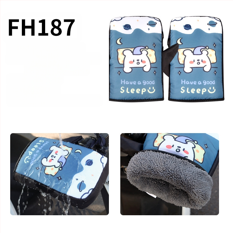 Naidun bao Zimné rukavice na riadidlá pre elektrické vozidlá, nepremokavé a teplé