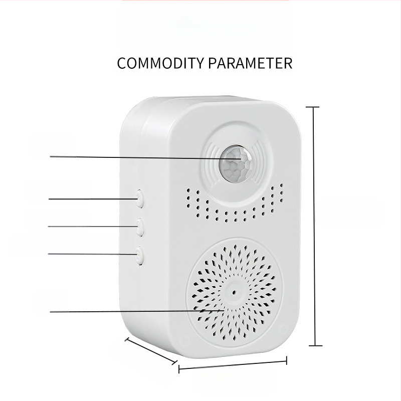 Смарт звънец за врата с гласово известяване, Hua ke, модел 199, захранване с три сухи батерии, 5V, индукционен звънец