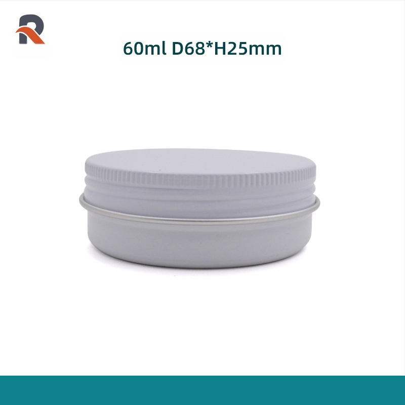 Aliuminė apvali srieginė laikymo dėžutė, 60 g talpa; offset spausdinimas; apvali forma; modelis 6825 sriegis; 12 vnt./setas