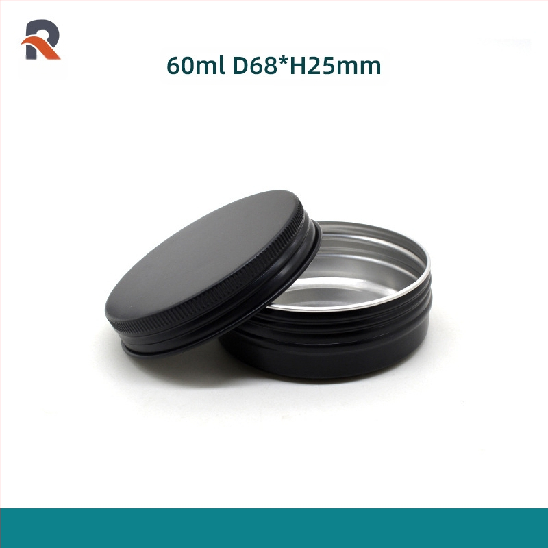 Aliuminė apvali srieginė laikymo dėžutė, 60 g talpa; offset spausdinimas; apvali forma; modelis 6825 sriegis; 12 vnt./setas