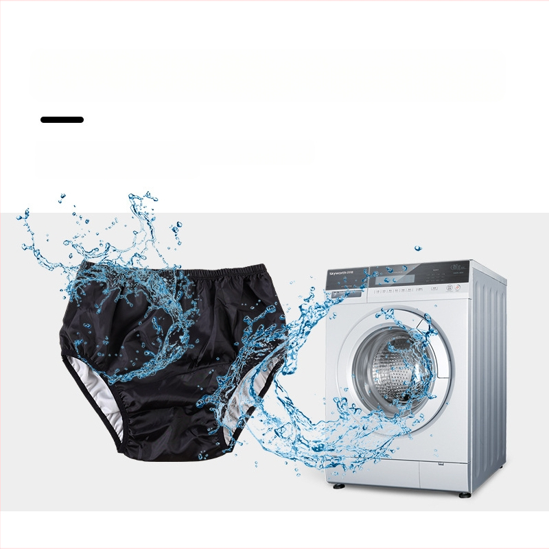 Suaugusiųjų skalbiama audinio sauskelnė su reguliuojamomis kišenėmis, atspari vandeniui, šoninės nutekėjimo apsauga, PVC medžiaga, saugos lygis B