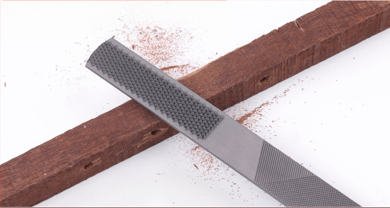 Дърводелски файл четири в едно, стоманен, плосък профил, двойна шарка, за дърводелство