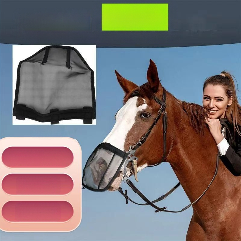 Arklių nosies apsauginis tinklas nuo uodų, megztas audinys, dulkių apsauga, reguliuojamas dirželis, vasaros naudojimui