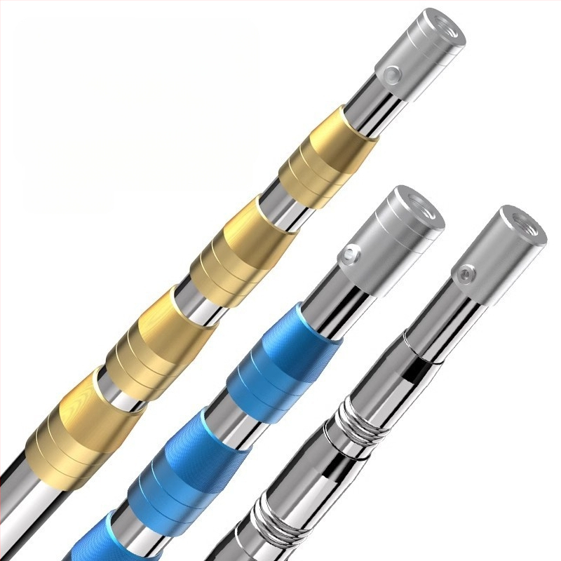 Nerūdijančio plieno teleskopinė žvejybos tinklo lazda su neslystančia universalia jungtimi — komplektas