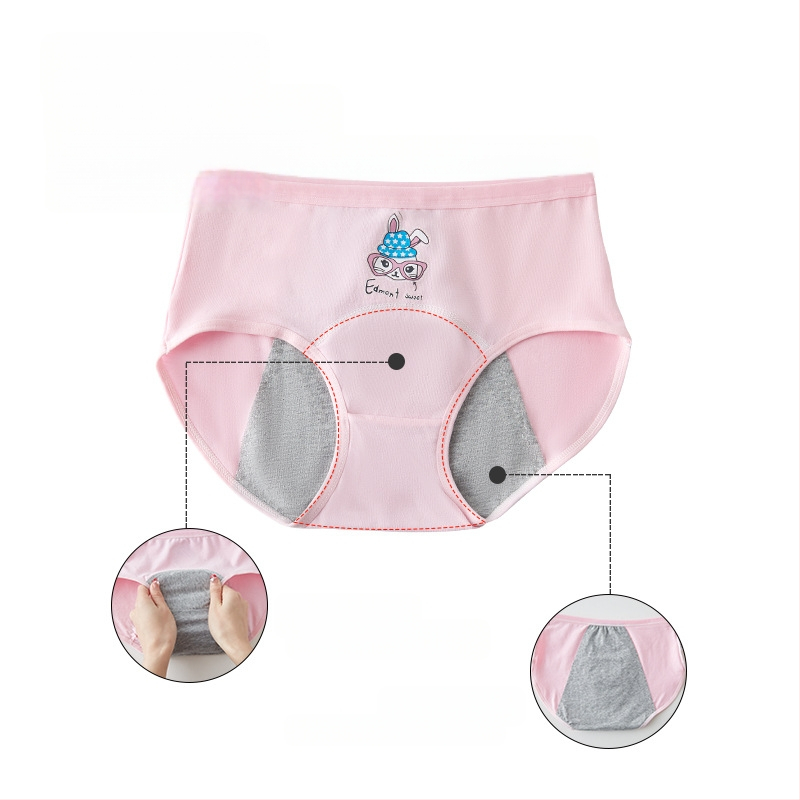 Djevojčice menstrualne gaćice, glavni materijal 95% pamuk, podstava u preponama 100% pamuk, trostruka zaštita od curenja