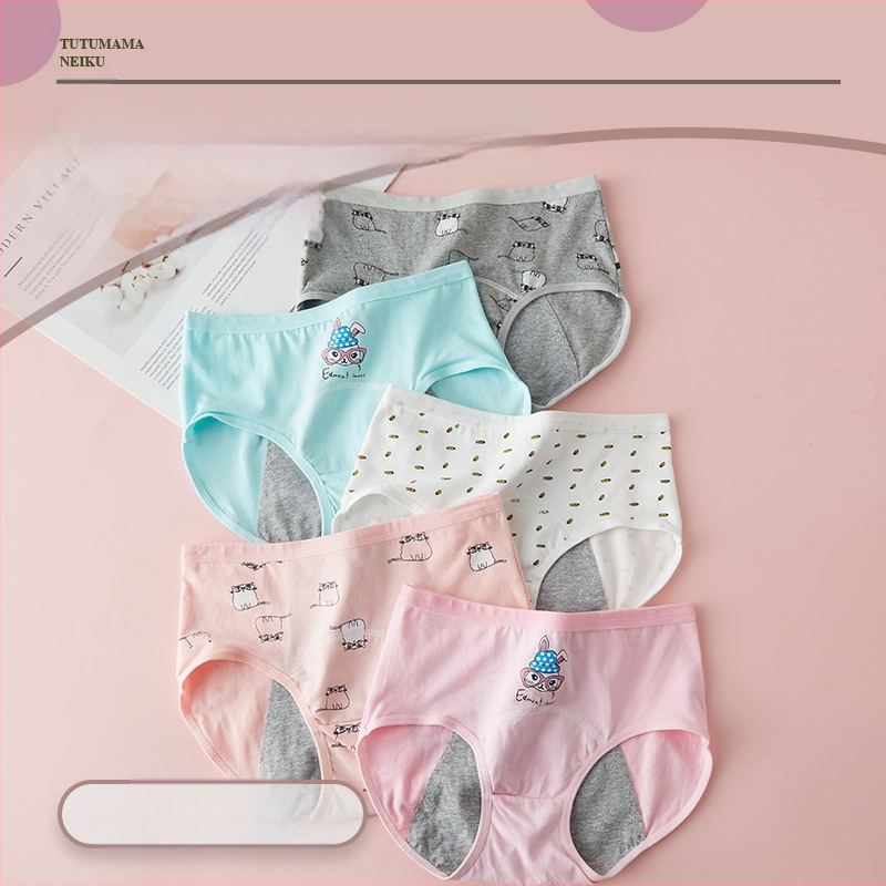 Djevojčice menstrualne gaćice, glavni materijal 95% pamuk, podstava u preponama 100% pamuk, trostruka zaštita od curenja