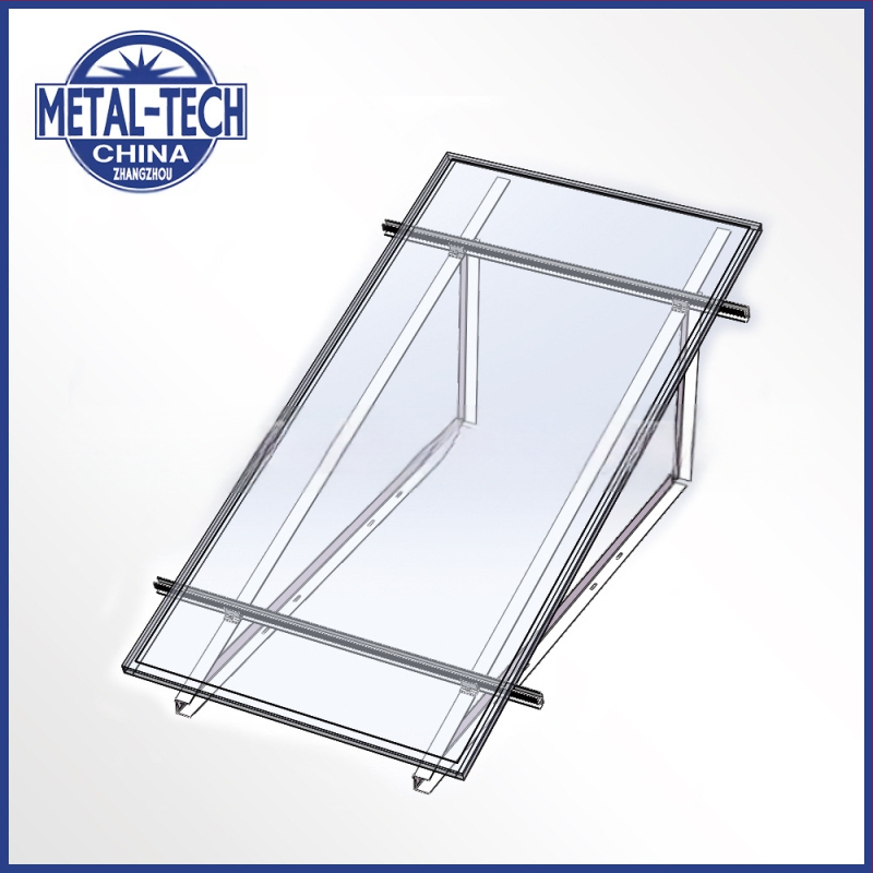 Plokščio stogo trijų kojų laikiklis, sulankstomas saulės modulių laikiklis PV moduliams, aliuminio lydinys, modelis 008, svoris 500 g, oksidacijos danga, nacionalinis standartas