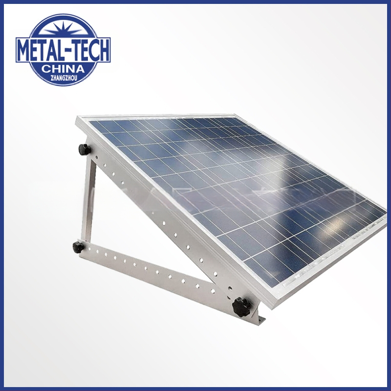 Plokščio stogo trijų kojų laikiklis, sulankstomas saulės modulių laikiklis PV moduliams, aliuminio lydinys, modelis 008, svoris 500 g, oksidacijos danga, nacionalinis standartas