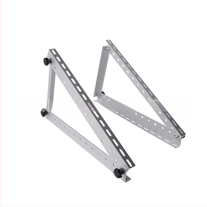 Plokščio stogo trijų kojų laikiklis, sulankstomas saulės modulių laikiklis PV moduliams, aliuminio lydinys, modelis 008, svoris 500 g, oksidacijos danga, nacionalinis standartas