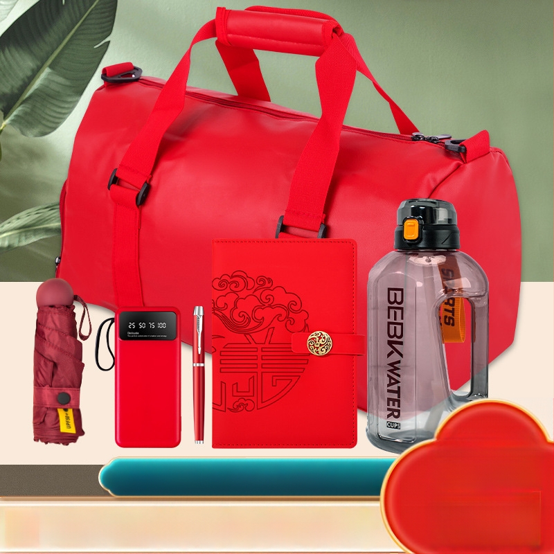 Wise Global πλαστικό σετ επιχειρηματικών δώρων με μοντέρνο μινιμαλιστικό στιλ — μπουκάλι νερού και τσάντα εξωτερικού χώρου