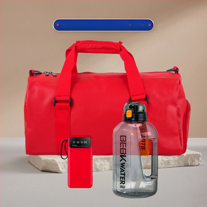 Wise Global πλαστικό σετ επιχειρηματικών δώρων με μοντέρνο μινιμαλιστικό στιλ — μπουκάλι νερού και τσάντα εξωτερικού χώρου