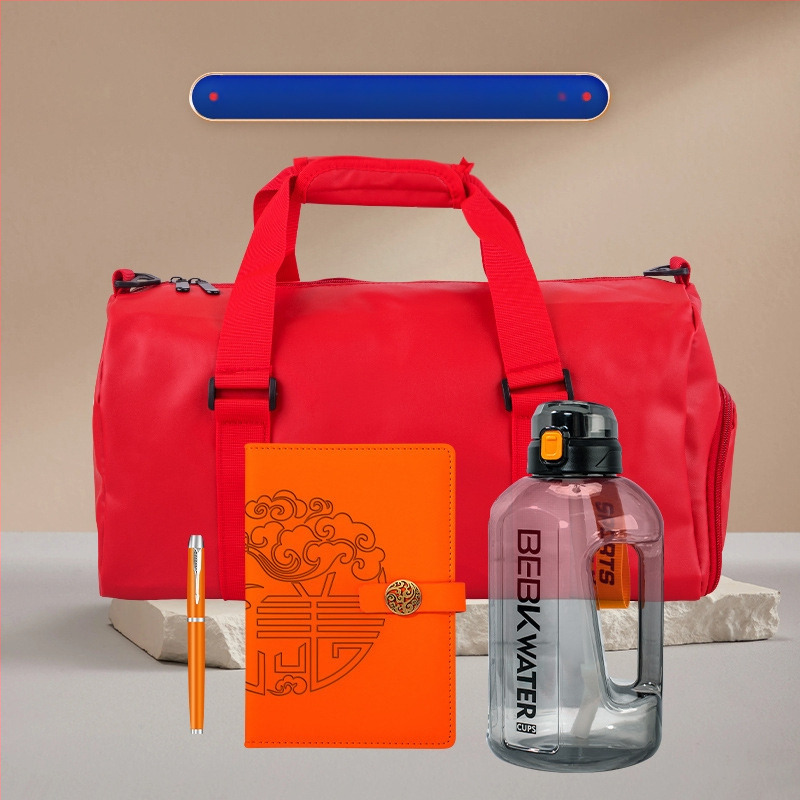 Wise Global πλαστικό σετ επιχειρηματικών δώρων με μοντέρνο μινιμαλιστικό στιλ — μπουκάλι νερού και τσάντα εξωτερικού χώρου