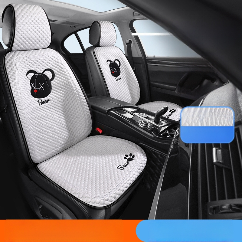 Κάλυμμα καθίσματος αυτοκινήτου για όλες τις εποχές, επίπεδος και απλός σχεδιασμός, επιφάνεια πολυεστέρα, γέμισμα δροσερό μετάξι.