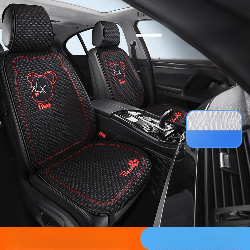 Κάλυμμα καθίσματος αυτοκινήτου για όλες τις εποχές, επίπεδος και απλός σχεδιασμός, επιφάνεια πολυεστέρα, γέμισμα δροσερό μετάξι.