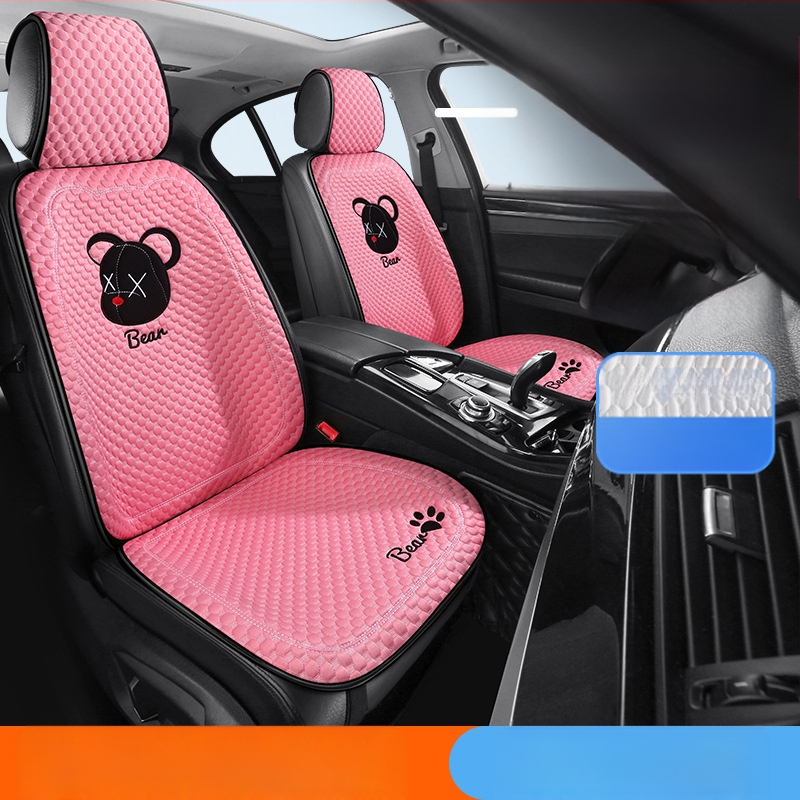 Κάλυμμα καθίσματος αυτοκινήτου για όλες τις εποχές, επίπεδος και απλός σχεδιασμός, επιφάνεια πολυεστέρα, γέμισμα δροσερό μετάξι.