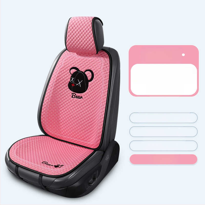 Κάλυμμα καθίσματος αυτοκινήτου για όλες τις εποχές, επίπεδος και απλός σχεδιασμός, επιφάνεια πολυεστέρα, γέμισμα δροσερό μετάξι.