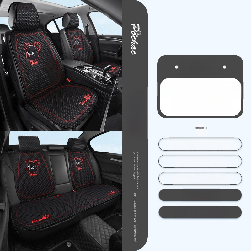 Κάλυμμα καθίσματος αυτοκινήτου για όλες τις εποχές, επίπεδος και απλός σχεδιασμός, επιφάνεια πολυεστέρα, γέμισμα δροσερό μετάξι.