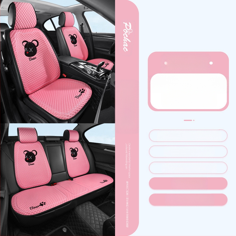 Κάλυμμα καθίσματος αυτοκινήτου για όλες τις εποχές, επίπεδος και απλός σχεδιασμός, επιφάνεια πολυεστέρα, γέμισμα δροσερό μετάξι.